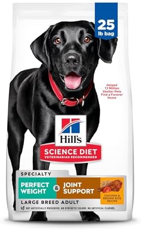 Hill's Science Diet Adult Perfect Weight & Joint Support Large Breed Dry Dog Food, Chicken Recipe, 25 lb. Bag