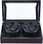 Homend 4+0 Automatic Watch Winder Carbon Fiber Jewelry Storage Case Watches Display Box