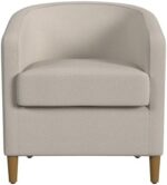 Homepop Home Décor Modern Barrel Accent Chair | Accent Chairs for Living Room & Bedroom | Decorative Home Furniture, Cream Chevron Woven