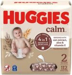 Huggies Calm Baby Wipes, Unscented, 2 Push Button Packs (112 Wipes Total)