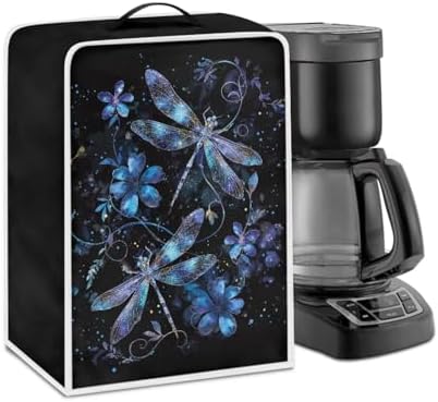 Hzeswody Dragonfly Coffee Maker Covers with Top Handle Dragonfly Anti Dust Covers for Kitchen Appliance Covers Lightweight Appliance Covers Keep Office Home Clean Home Decor