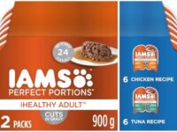 IAMS Perfect Portions Healthy Wet Cat Food Adult Grain Free Cuts in Gravy - Chicken and Tuna, 12CT Multipack, 75g Tray