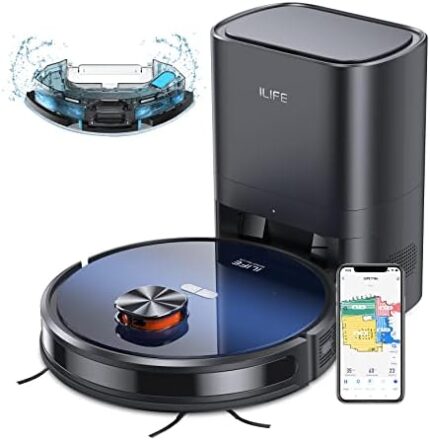 ILIFE T10s Robotic Vacuum Cleaner, Self Emptying Upto 60 Days, Robot Vacuum and Mop Combo with Lidar Navigation, Customized Schedule Cleaning, Ideal for Hard Floor, Low Pile Carpet, Vacuum and Mop