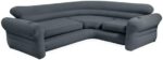 INTEX Inflatable Corner Sofa: L-Shaped – Indoor Use – 2-in-1 Valve – 880lb Weight Capacity – 101” x 80” x 30”, Gray