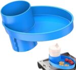 IONPSHG Car Seat Snack Tray Portable Holder Tray for Car Seat Cup Holder Food Tray with Expandable Base Cup Holder Tray for Car Seats 360° Rotatable Car Seat Tray Car Seat Attachment