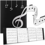 JIANTA A4 Sheet Music Folder, 4 Page Expand, 60 Pages Capacity, 8.5x11 inch Music Binder, Writable Choir Folder, Blank Plastic Concert Choral Folder