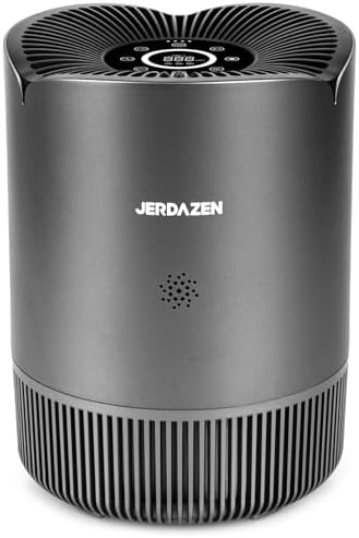 Jerdazen Air Purifiers for Bedroom, Covers Up to 985 ft², True HEPA 13 Filter Remove 99.97% Dust Smoke Odor Pollen Pets Hair Dander Allergies(Gray)