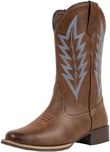 J's.o.l.e Western Cowboy Boots Woman Cowgirl Boots Botte Cowboy Femme Square Toe Brown Work Boot