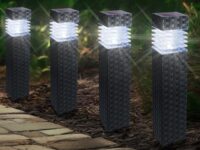 Jyoiat Solar Powered Pathway Lights - 6 Pack Landscape Lights Outdoor Seal Solar Garden Lights for Walkway, Lawn, Path, Garden, Patio, Yard Decor (Cool White)