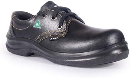 KPR Men's Women's O-010 Black Leather CSA Approved Green Triangle Comfort Oxford LACE UP Slip Resistant Safety Shoes