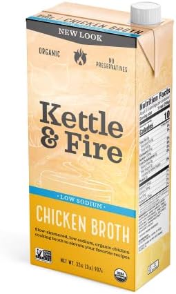 Kettle & Fire Organic Low Sodium Chicken Broth, 32 OZ