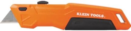 Klein Tools 44301 Retractable Utility Knife with Blade Storage and 5 Extra Blades, Bright Orange, Lightweight Ergonomic Design