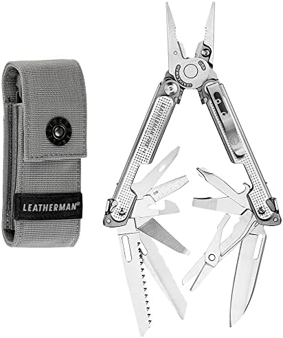 LEATHERMAN, Free P4 Multitool with Magnetic Locking, One Size Hand Accessible Tools and Premium Nylon Sheath and Pocket Clip, Made in The USA