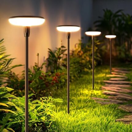 LETMY Solar Lights Outdoor Garden, Upgraded 6 Pack 34LM Tall Solar Garden Lights Outdoor, Waterproof Solar Swaying Lights, Up to 12 Hrs Auto On/Off Solar Lights for Outside Yard Patio Pathway Decor