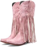 LIPIJIXI Women's Tassel Cowgirl Boots