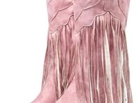 LIPIJIXI Women's Tassel Cowgirl Boots