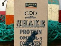 Land & Sea Cod Shake Supplement Topper. Blended Food Topper from Premium cod Meat. Single Ingredient Protein Supplement. Clean, Handmade upcycled cod Skins Packaged in Zero-Plastic.