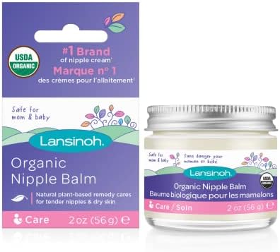 Lansinoh Organic Nipple Balm for Breastfeeding, USDA Certified Organic, Breastfeeding Essentials, 56 Grams