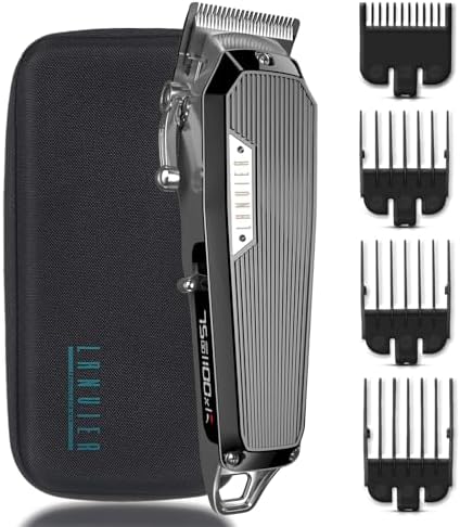 Lanvier Hair Clipper for Men, Professional 10W/7500RPM High Speed Barber Clipper for Hair Cutting and Grooming, Dual Voltage Cordless Hair Trimmer Kit with LED Display & Storage Case - Black