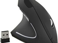 Left-Handed Mouse, Rechargeable 2.4G Wireless Ergonomic Vertical Mice with USB Receiver, 6 Buttons and 3 Adjustable DPI 800/1200/1600 for Laptop Computer PC Desktop (Left Hand)