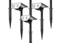 Linkind StarRayS Solar Spot Lights Outdoor, Solar Lights Outdoor Waterproof for Halloween Decorations, 350LM Cool White Solar Halloween Lights for Garden Yard Landscape Walkway, 6 Pack