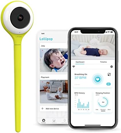 Lollipop Baby Monitor (Pistachio) - Full-Featured Smart Wi-Fi Camera of True Crying Detection with Extra in-App Plan of Breathing Monitoring/Sleep Tracking-Accessories Free/7 Days Trial Period