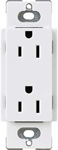 Lutron Claro Duplex Receptacle, 15-Amp, CAR-15-WH, White