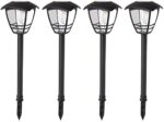 MAGGIFT Vintage Solar Pathway Lights LED Bulbs Solar Powered Garden Walkway Lights for Outdoor Lawn, Patio, Yard, Walkway, Driveway (4 Pack, 10 Lumen)