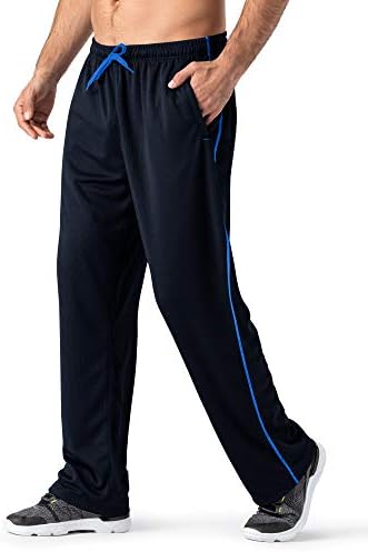 MAGNIVIT Men's Lightweight Sweatpants Loose Fit Open Bottom Mesh Athletic Pants with Zipper Pockets