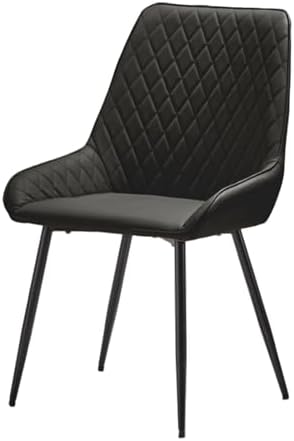 MECHYIN PU Leather Dining Chair 1 Pc - Upholstered Modern Kitchen Chair with Metal Legs for Dining Room, Restaurant, Kitchen, Office, Study Room(Black)