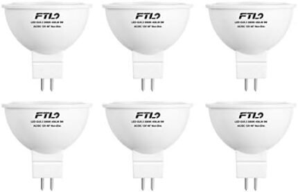 MR16 LED Bulb,12v 50W Equivalent Halogen Replacement Bulbs 3000K Warm White GU5.3 Bipin 5W 40-Degree Non Dimmable for Landscape and Track Lighting,6-Pack