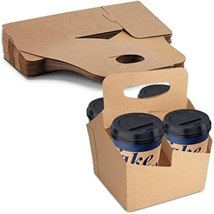 MT Products Kraft Drink Carrier With Handles Holds Up To 4 Cups Of 20 oz. Each - Great For All Your Beverage Needs (30 Pieces) - Made in The USA