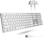 Macally Mac Keyboard Full-Size & Number Keypad (Metal Frame) 2 USB Ports Hub & Wired USB Cable - Apple Computer Keyboards for Mac, Pro, MacBook, Pro, Air Laptops (Silver Aluminum) MLUXKEYA