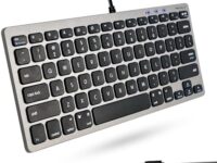 Macally Small USB C Keyboard - Plug & Play Wired Apple Keyboard for Mac Mini, MacBook Pro/Air, iMac, iPad, Windows, Chromebook with USBC Port - Compact & Mini USB Type C Keyboard - Space Gray