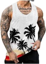 Mens Breathable Tank Tops Summer 2023 Novelty 3D Graphic Gym Workout Sleeveless Tees T-Shirt