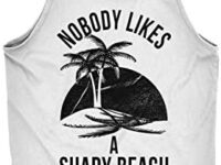 Mens Shady Beach Funny Cool Tees Sleeveless Gym Workout Novelty Fitness Tanktop