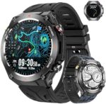 Military GPS Smart Watch: 1.45” IPS Screen, Built-in GPS, Altimeter, Barometer, Compass, Health Monitoring, Games, Long Battery Life, 100+ Sports Modes, Waterproof, AI Voice Assistant, Android/iOS