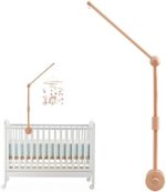 Mobile Arm for Crib, Wooden Baby Mobile Hanger with Anti-Slip Design, Crib Mobile Holder for Hanging Baby Plush Toys as Nursery Decoration (Round Ball Mobile Arm)