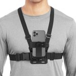 Mobile Phone Chest Strap Mount GoPro Chest Harness Holder for VLOG/POV, with iPhone 13 12 11 Pro Max Plus,Samsung,GoPro Hero 9, 8, 7, 6, 5,OSMO Action, AKASO,Action Camera and Cell Phones (4 to 7in)