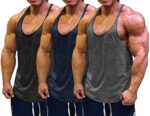 Muscle Cmdr Men's Bodybuilding Stringer Tank Tops Y-Back Gym Fitness T-Shirts 1 or 3 Pack