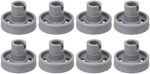 Mxfans 8 Pieces Gray Lower Rack Wheel and Stud PS1481883 AP3994981 for Dishwasher