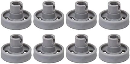 Mxfans 8 Pieces Gray Lower Rack Wheel and Stud PS1481883 AP3994981 for Dishwasher