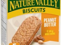 NATURE VALLEY Peanut Butter Biscuits, Snacks, Oat Biscuits with Peanut Butter Filling, No Artificial Colours, No Artificial Flavours, Pack of 5 Biscuits