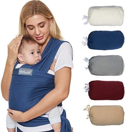 NEOtech Care Baby Wrap Carrier - Cotton - Breathable & Adjustable - For Infant, Newborn, Child, Toddler (Blue)