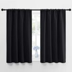 NICETOWN Blackout Curtains 2 Panels for Kitchen - Thermal Insulated Halloween Window Covering for Home Decor, Privacy Assurance Light Out for Living Room/Bedroom (42 Wide by 54 Long, Black, 2 Pieces)