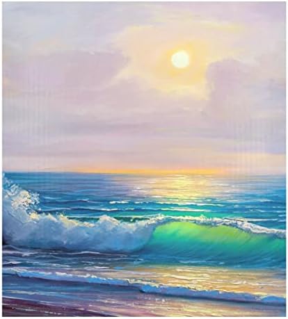 Naanle Dishwasher Magnet Cover Oil Painting Ocean Sunrise Front Dishwasher Cover Magnetic Home Cabinet Decals Appliances Stickers Refrigerator Decorative 23" x 26"