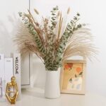 Natural Dried Flower Bouquet , Dried Pampas Grass Decor, 8 Varieties Flowers for Vase, Dried Floral Arrangements for Home Wedding Table Decor(Green)