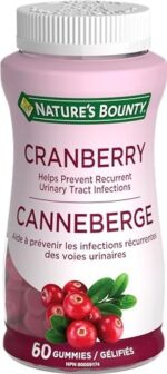 Nature's Bounty Cranberry Gummies Herbal Supplement, Helps Prevent Recurrent UTIs, 60 Gummies, Multi-colored