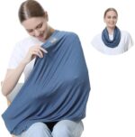 NeoTech Care Baby Nursing Cover Breastfeeding Scarf | Soft Fabric (Blue)