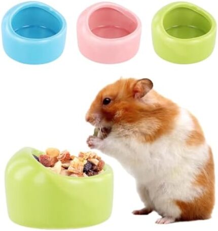 Nivofu 3PCS Hamster Bowl, Ceramic Hamster Bowl, Guinea Pig Bowl, Hedgehog Bowl, Small Animal Food Bowl, Food Bowl for Hamsters, Small Hamster Bowl, Small Animal Bowl for Hamster Gerbil Hedgehog